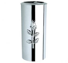 STAINLESS STEEL VASE WITH ROSE